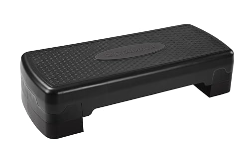 Stamina Aerobic Step with Portable and Lightweight Construction for Fitness, Sports, and Outdoor and Indoor Recreation, Black/Gray