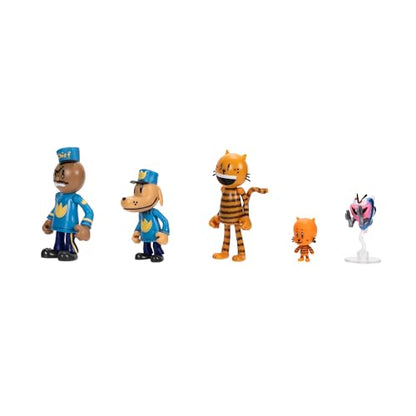 Dog Man Movie Action Figures Multipack Set by Jakks Pacific, Includes 6.3 cm Articulated Scale Figures - Inspired by the Dog Man Movie Toys, Lil Petey, Petey, Chief, and Flippy!