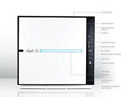 Rabbit Air, MinusA2 Air Purifiers for Home, Ultra Quiet HEPA Air Purifier - Wall Mountable Air Purifiers for Home Large Room, Allergies, Dust, Mold, Smoke & VOCs - (SPA-780A, White, Germ Defense)