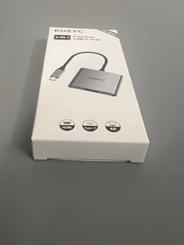 KOZYC USB C to Dual HDMI Adapter 4K@60Hz, Type C to HDMI Splitter Extended Display for Laptop, MacBook, MacBook Pro, UHDTV (Only on Windows support MST)