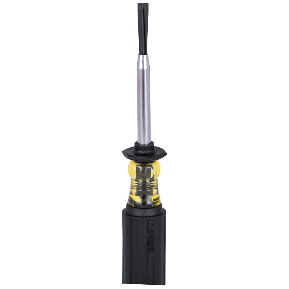 Klein Tools 85153K Slotted Screw-Holding Screwdriver Set, 3/16-Inch, 1/4-Inch Split-Blade Flat Head Driver, Cushion Grip Handle, 2-Piece