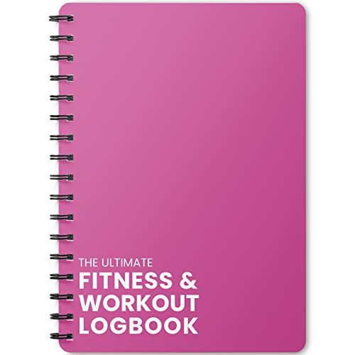 Ultimate Fitness Journal & Gym Workout Log Book with Plastic Covers [A5 Size - 6 x 8 Inches] Track 100 Workouts - Exercise, Weightlifting & Training Diary for Men & Women (Black)
