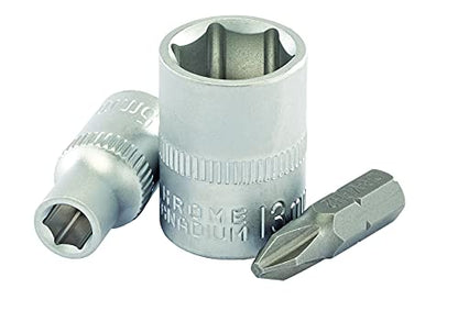Draper 1/4" 25 Piece Square Drive Metric Socket Set | Micrometre Reversible Hand Tool |Soft Grip Ratchet | 12 Metrics Sockets Mechanics Car Tools | Plastic Storage Case | Hex Bit Adaptor | 16354