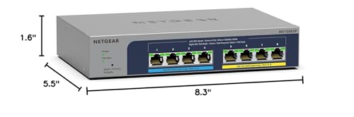 NETGEAR 8 Port PoE Gigabit Ethernet Easy Smart Managed Essentials Switch (GS308EPP) - with 8 x PoE+ @ 123W, Desktop or Wall Mount