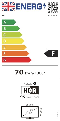 TCL 55PF650K 55-inch 4K Ultra HD, HDR TV, Smart LED Fire TV (Dolby Vision, Dolby Atmos, DTS, HDR 10, Alexa built-in, Airplay2, Miracast)