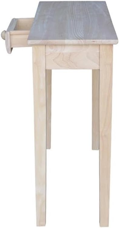 IC International Concepts, Rectangular Hall Table W/Drawer, Solid Real Wood