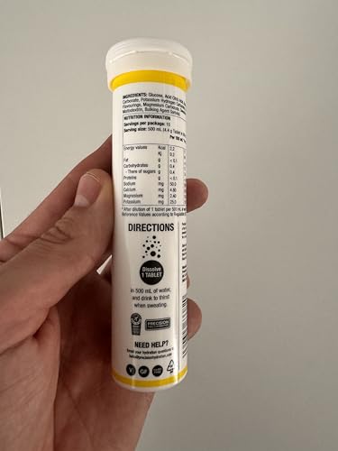 Precision Hydration Electrolyte Tablets - Multi Strength Effervescent Hydration Tablets - Combats Cramp - Low Calorie, Gluten Free, Vegan/Vegetarian Friendly(12 Tube, 500mg/L - Yellow Tube)