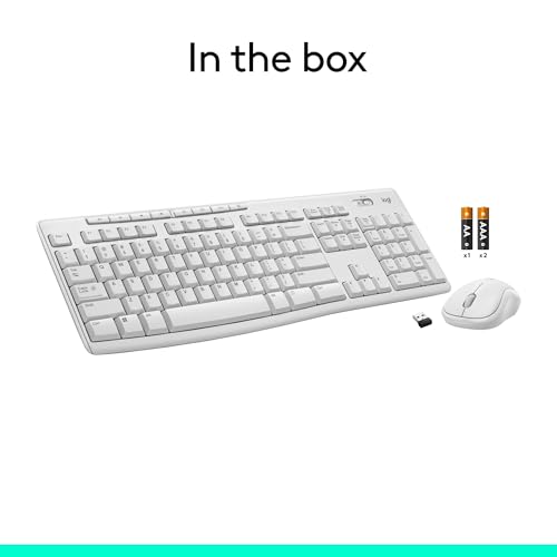 Logitech MK270 Wireless Keyboard and Mouse Combo for Windows, 2.4 GHz, 8 Multimedia Keys, PC, Laptop, Wireless Keyboard Compact Mouse Combo - Black