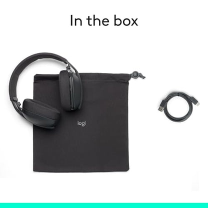 Logitech Zone Vibe 100 Lightweight Wireless Over Ear Headphones with Noise Canceling Microphone, Advanced Multipoint Bluetooth Headset, Works with Teams, Google Meet, Zoom, Mac/PC - Graphite