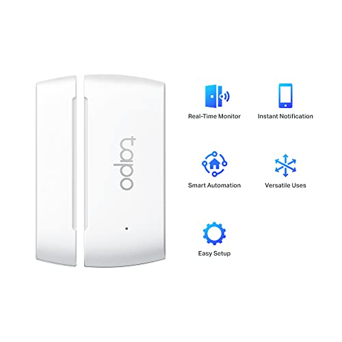 TP-Link Tapo Door Sensor Mini, REQUIRES Tapo Hub, Long Battery Life w/ Sub-1G Low-Power Wireless protocol, Contact Sensor, 15mm Wide Gap Allowed, Real-Time Notification, Smart Action (Tapo T110)