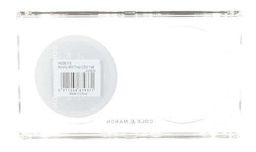 Cole & Mason H306119 Ramsgate Clear Salt and Pepper Mill Tray, Salt and Pepper Tray/Oil and Vinegar Bottles Tray, Acrylic, (H) 13 mm x (W) 95 mm x (D) 157 mm, Mills Not included