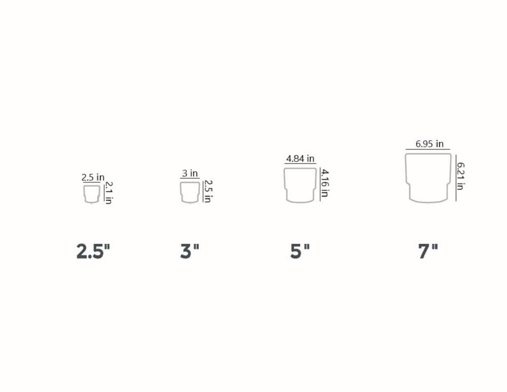 The HC Companies 3" Round Premium Plastic Sprite Pot Succulent Planter with Drainage - Vanilla Bisque with Copper Bottom Color