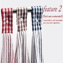 2 Pcs Kitchen Cotton Classical Striped Towel Absorbent Towel Hanging Towels