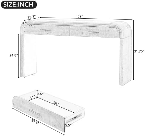 Bellemave 59" Retro Console Table