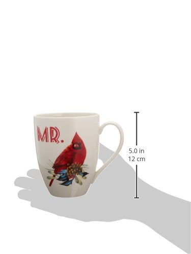 Lenox 863973 Winter Greeting 2-Piece Mr & Mrs Mug Set, Christmas Drinkware, Holiday Hosting