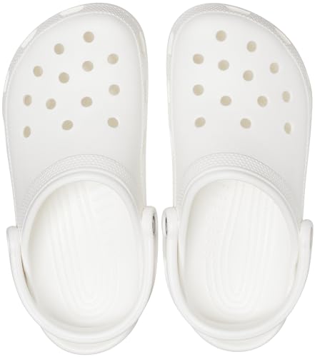 Crocs Unisex Classic Clogs Clogs, White, Size 10 UK Men/ 11 UK Women