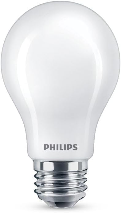 PHILIPS LED 75W A19 4-Pack Ultra Definition Daylight (5000K) 1100 Lumen (9W = 75W) Dimmable Frosted Flicker-Free Light Bulbs