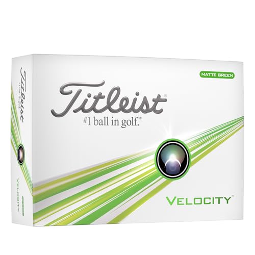 Titleist Velocity Golf Balls, Matte Green (One Dozen)