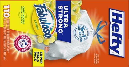 Hefty Ultra Strong 13 Gallon Trash Bags, Tall Kitchen Trash Bags 13 Gallon Size