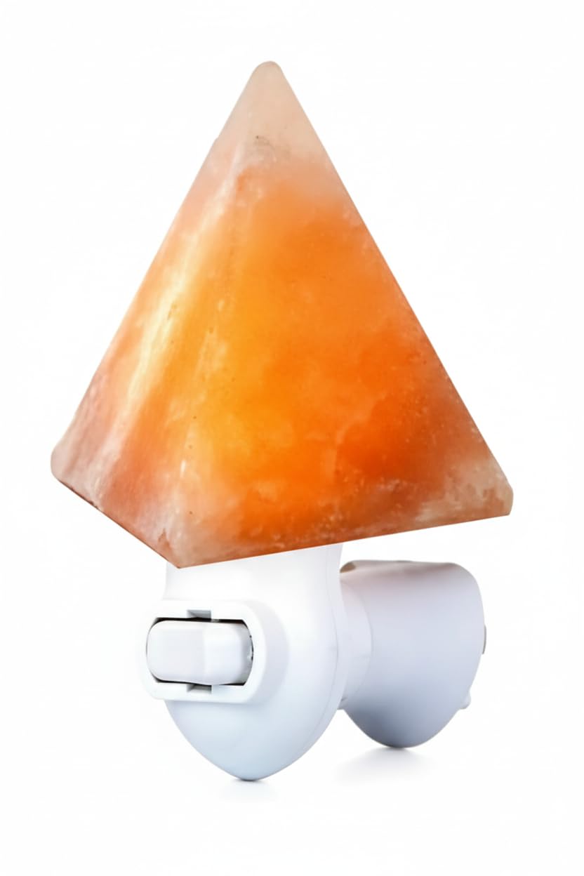 NatureBoost Himalayan Pink Salt Night Light Pyramid (1 Pack) Decorative Ambient Night Lights for Bedroom, Bathroom, Nursery & Home Décor