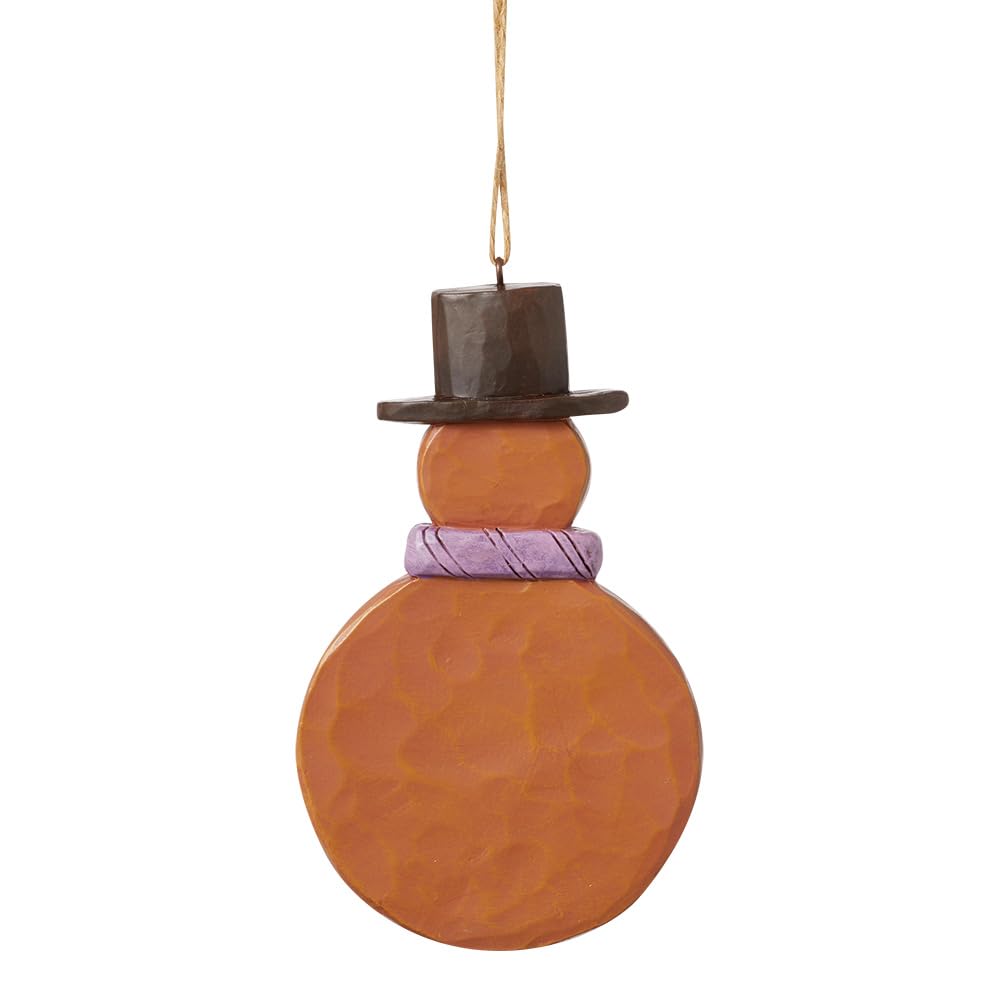 Enesco Jim Shore Heartwood Creek Gingerbread Christmas Snowman Hanging Ornament, 4.5 Inch, Multicolor