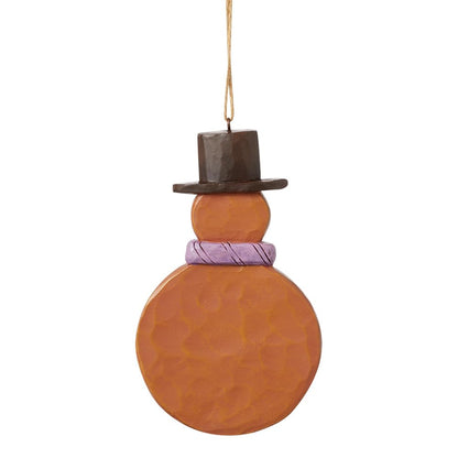 Enesco Jim Shore Heartwood Creek Gingerbread Christmas Snowman Hanging Ornament, 4.5 Inch, Multicolor
