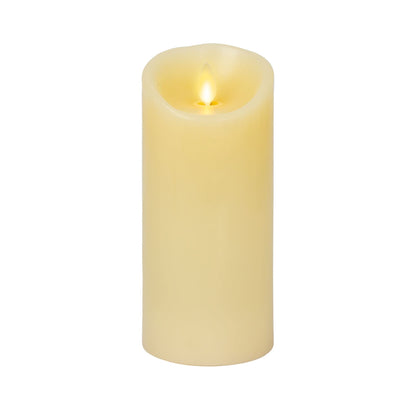 Luminara Flameless LED Battery Operated Ivory Pillar Candle, Flickering Realistic Moving Flame, 3" x 6.5" Real Wax Indoor Home Bathroom Decor Candle