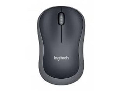 Logitech K120 Wired Business Keyboard, Black & M185 Wireless Mouse, 2.4GHz with USB Mini Receiver, 12-Month Battery Life, 1000 DPI Optical Tracking, Ambidextrous, Grey