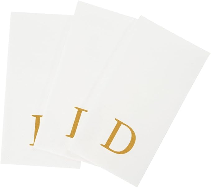 Luxenap 15.8 X 7.9 Inch Linen-Feel Guest Towels, 50 Lettered Hand Towels
