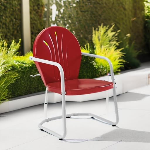 Crosley Furniture Griffith Outdoor Chair, Retro Metal Patio Chairs