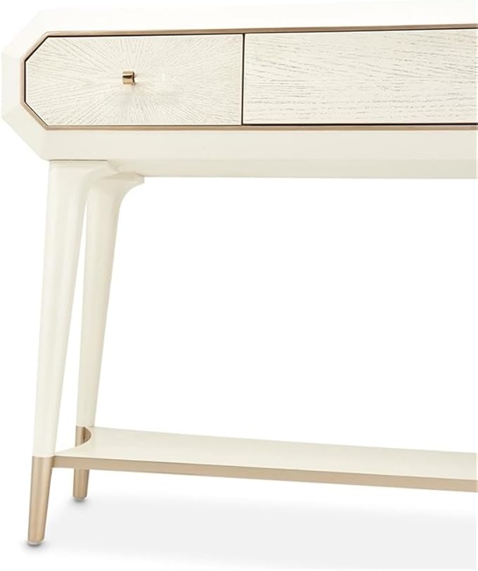 MICHAEL AMINI La Rachelle 3 Drawer Console Table in Champagne Ivory