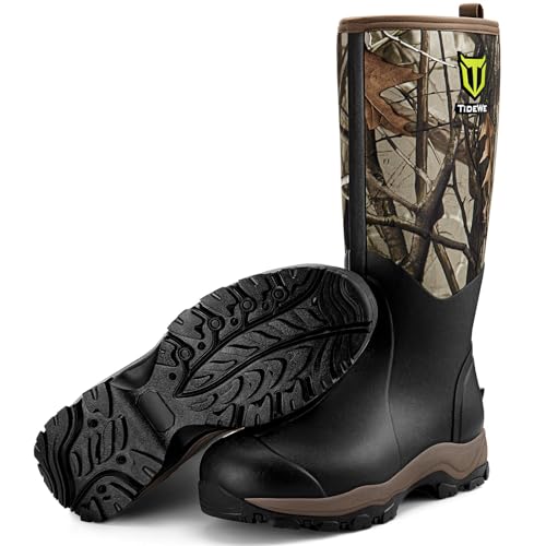 TIDEWE Hunting Boot for Men, Insulated Waterproof Sturdy 16" Men's Hunting Boot, 6mm Neoprene and Rubber Outdoor Boot Next Camo G2 US Size 7