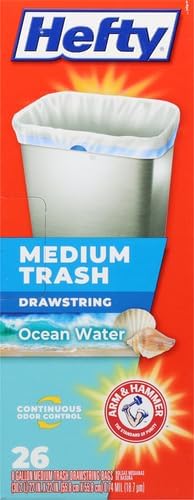 Hefty Medium Trash Bags, Ocean Water Scent, 8 Gallon