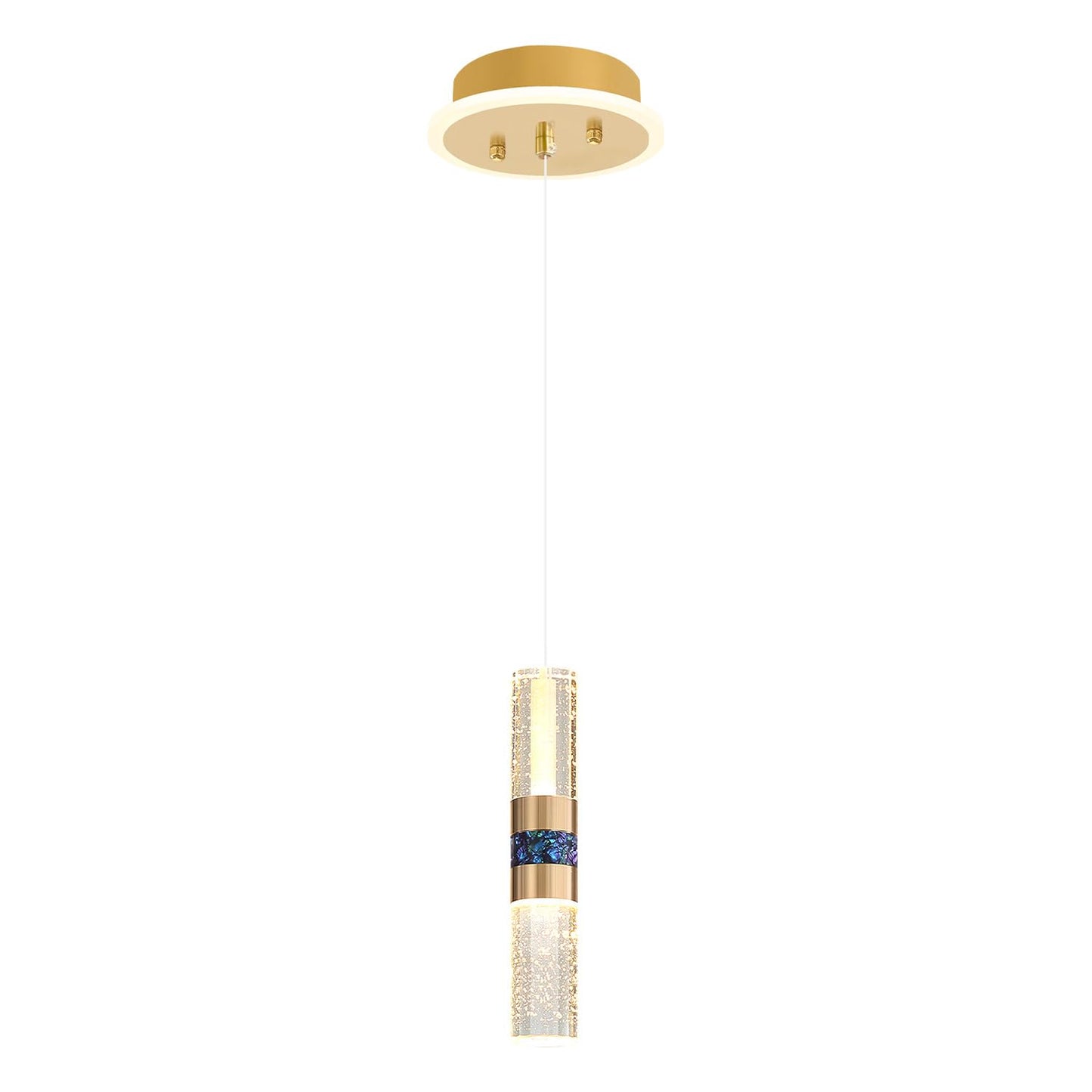 ykolupty 1-Light Pendant Lights Kitchen Island Modern Gold Crystal Chandeliers LED Dimmable Crystal Island Light Fixture Mini Pendant Light for Living Room Bedroom Dining Room Hallway
