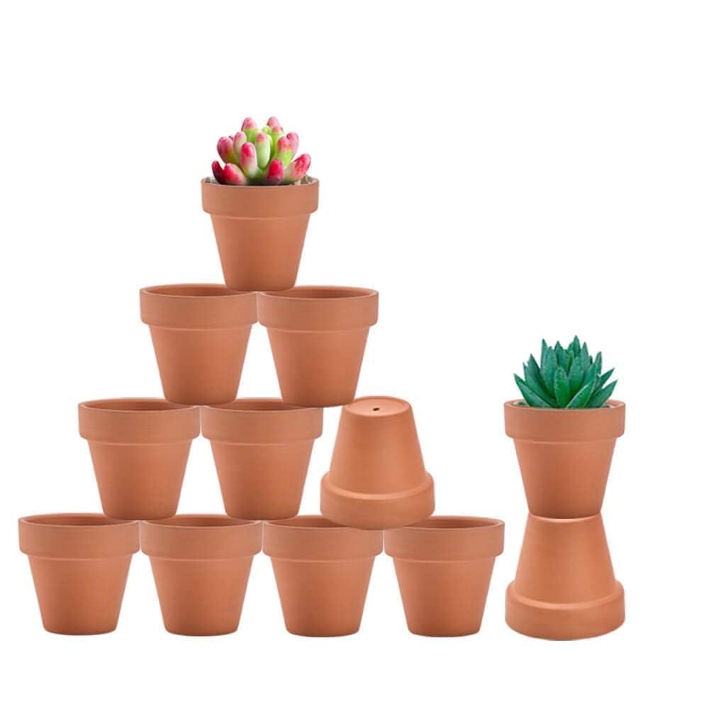 vensovo 2.5 Inch Small Terracotta Pots - 12 Pack Terra Cotta Terra Cotta Pot with Drainage, Clay Ceramic Pottery Planter for Indoor/Outdoor Plants, Crafts, Wedding Favor