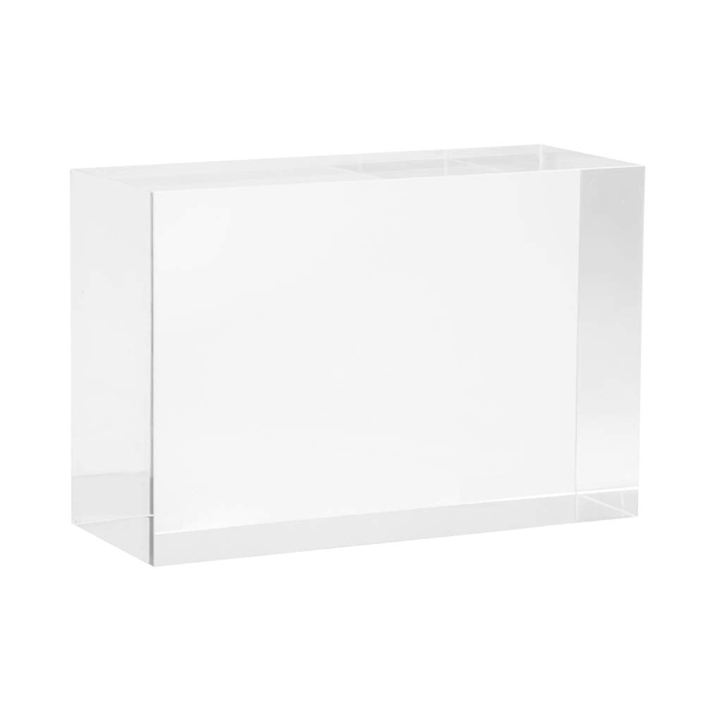 Elitnus Clear Solid Acrylic Block - 6" x 4" x 2.36" All Diamond Polished Rectangle Clear Acrylic Cube for Display - Plexiglass Lucite Jewellery Block