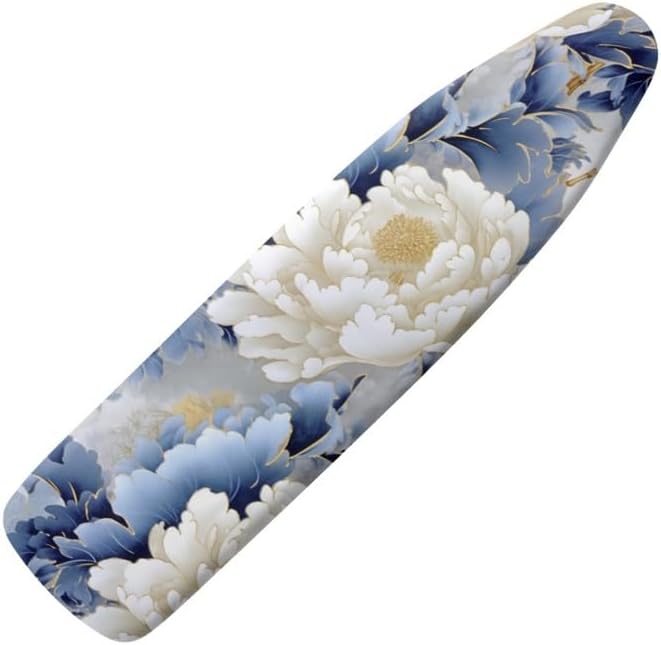 Peony Flower Ironing Board Cover Blue White Gradient Chinese Rose Polyester