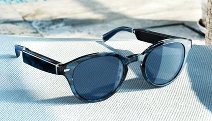 Amazon Echo Frames, an Alexa device (newest model), Smart glasses with Alexa, Modern Rectangle frames in Charcoal Gray with polarized sunglass lenses