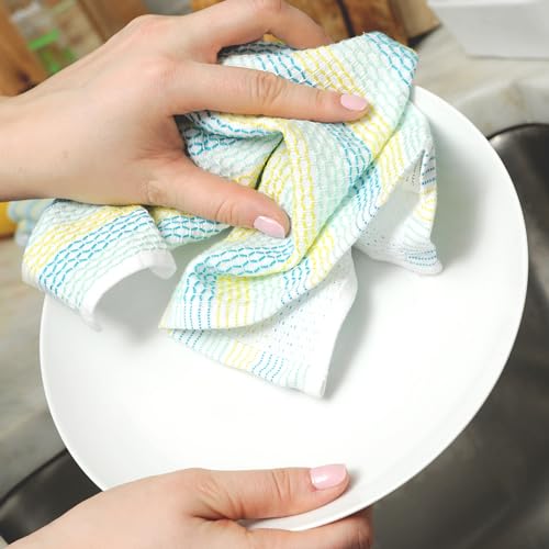 Full Circle Tidy 100% Organic Cotton Dish Cloths, Set of 3, Multicolored
