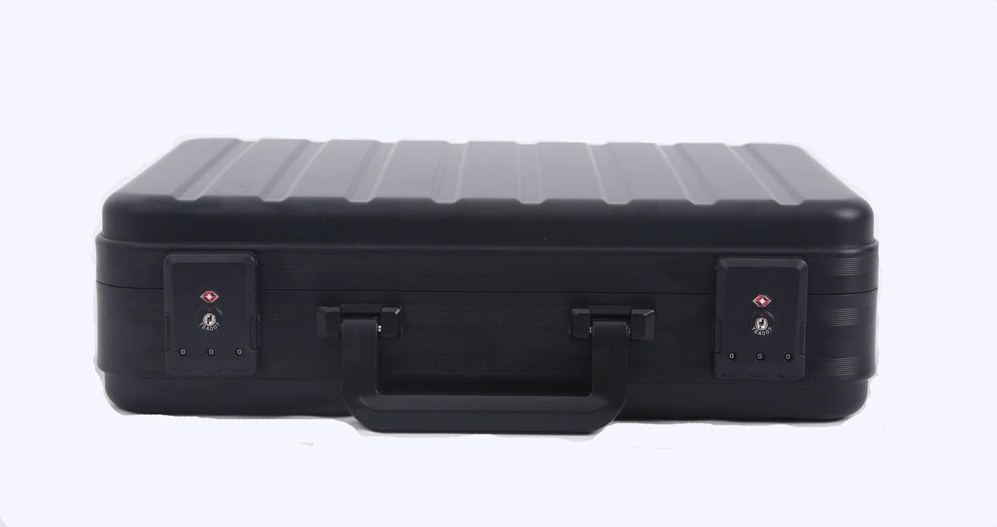 urecimy Aluminum Money Briefcase for Cash Metal Case for Men Business Attache Hardside Case Combination TSA Locks with Foam