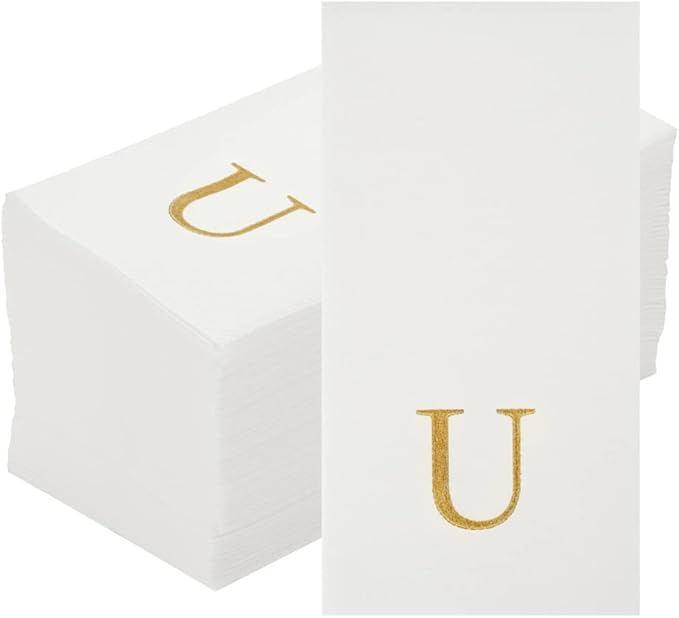 Luxenap 15.8 X 7.9 Inch Linen-Feel Guest Towels, 50 Lettered Hand Towels
