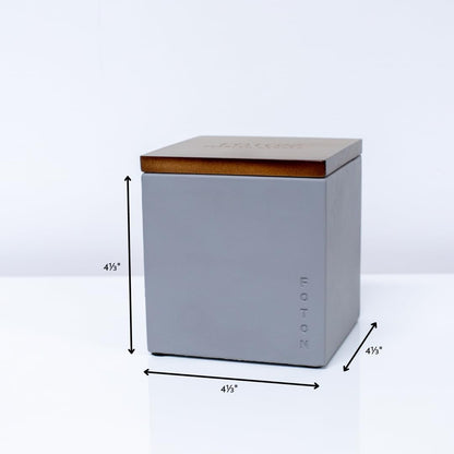 Foton Pearled Candle Le Cube Concrete Vase Set 16 Oz - Lavender Love Scented - Refillable Jar Scented Candle Sand with 15 Wicks - Natural Non-Toxic Decorative Candles for Home