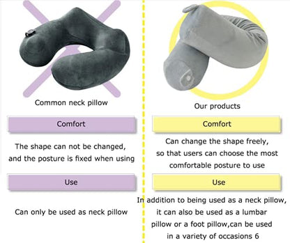 Hxcxrst travel pillow-Twist memory Foam Neck Pillow Support Pillow, used for neck, chin, waist and leg support-suitable for home travel, airplanes, buses, trains，Adjustable, Bendable Roll Pillow