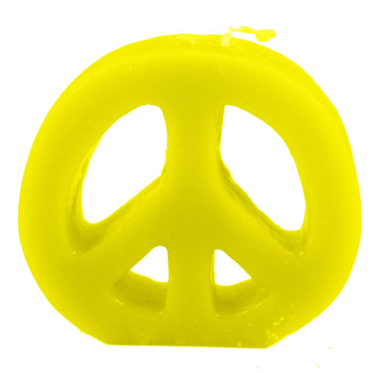 Candlestock Handmade Colorful Peace Sign Candle - Red - Yellow - Green - Blue - Lavender - Pink (Green)