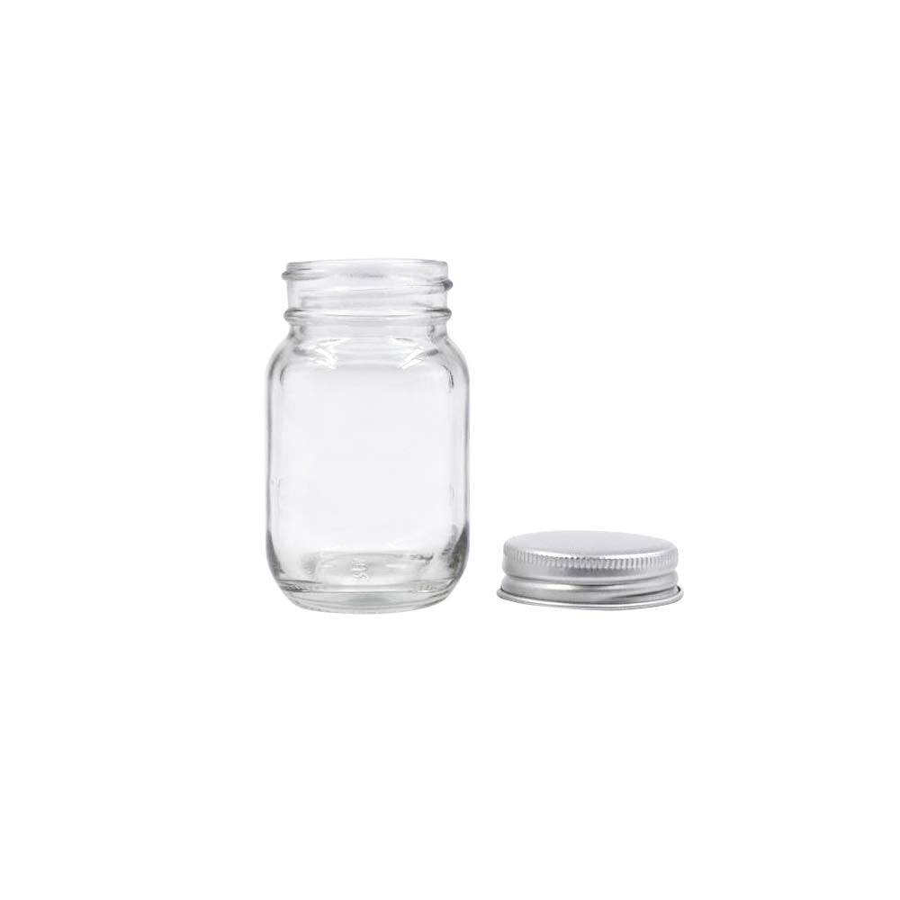 GPK4ALL 2oz Mason Jar with Silver Lid for Honey Jam Spice Pack of 24 Sets