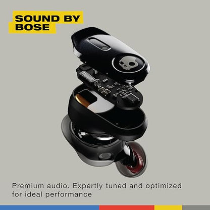 Skullcandy Method 360 ANC Wireless Earbuds, Sound by Bose, Bluetooth Headphones, Premium Noise Cancelling, Up to 40 Hrs Battery, Sweat and Water Resistant, Microphone for iPhone Android - True Black