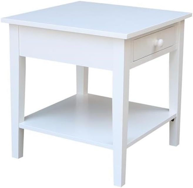IC INTERNATIONAL CONCEPTS Spencer White Wood End Table in White