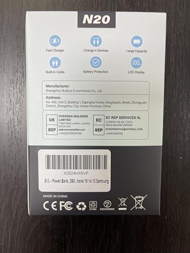 Power Bank, 26800mAh Portable Charger Battery Pack, External Battery with 2 Port & 2 Cables, Fast Charging Powerbank Compatible for iPhone 16 15 14 13 12, Android Phone and More