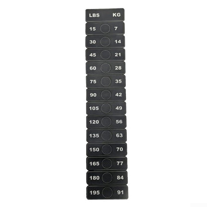 Gym Weight Stack Number Stickers for Fitness Equipment PP Plastic Labels for 15-195 lbs Training Weights Clear Marking for Quick Identification