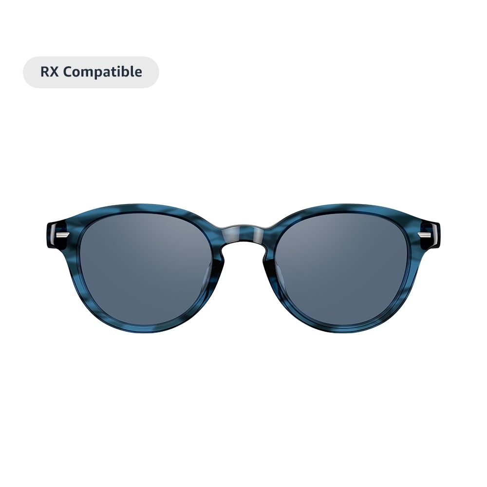 Amazon Echo Frames, an Alexa device (newest model), Smart glasses with Alexa, Modern Rectangle frames in Charcoal Gray with polarized sunglass lenses